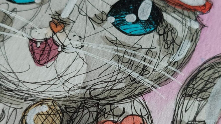 Ilustração Pet Personalizada Gato Miu