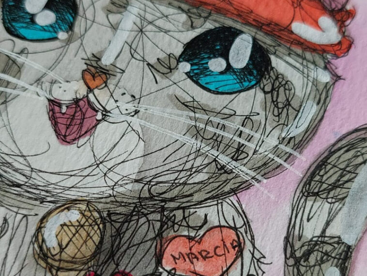 Ilustração Pet Personalizada Gato Miu